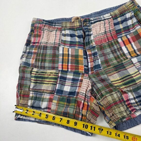 Polo Ralph Lauren Patchwork Madras Shorts 6" Mens‎ Size Large Drawstring - Picture 3 of 8